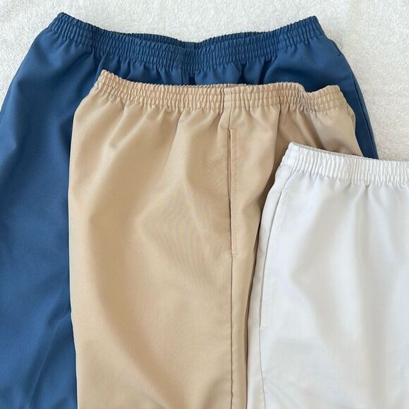 Lot of 3 Blair Women's Elastic Waist Mom Walking Shorts Blue Tan White Medium - Picture 5 of 7